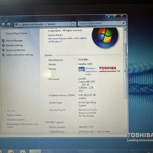 Toshiba Satellite PSC08U-061037 for parts only - Picture 5 of 8